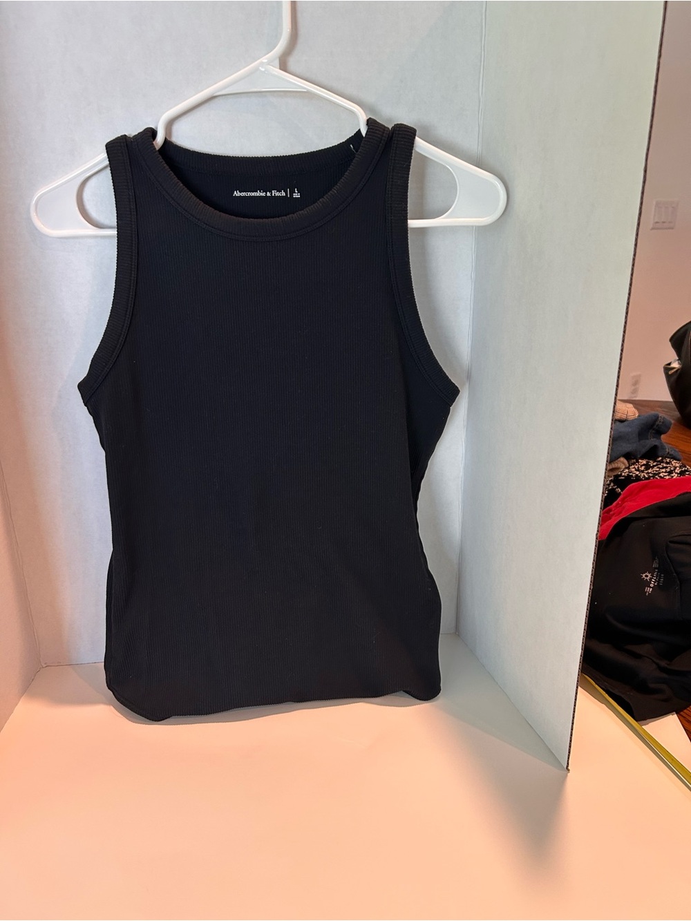 Abercrombie & Fitch Black Ribbed Crewneck tank bodysuit